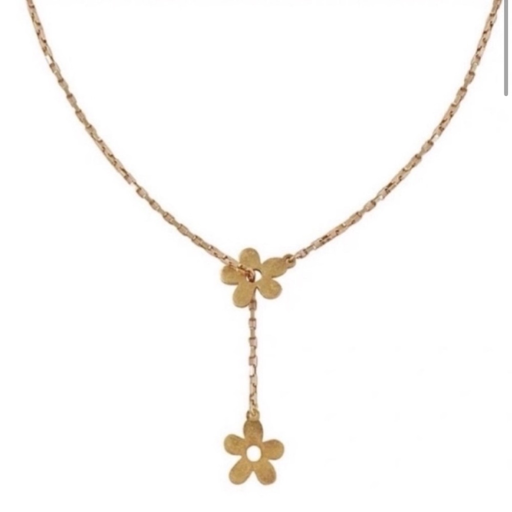 🔥2 FOR $30🔥MADEWELL DAISY LARIAT NECKLACE IN VINTAGE GOLD - Picture 2 of 15